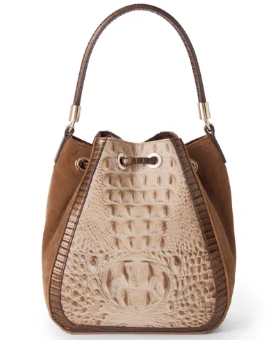 Brahmin Melinda Ensemble Medium Bucket Bag In Brown