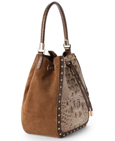 Brahmin Melinda Ensemble Medium Bucket Bag In Brown