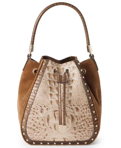 Brahmin Melinda Ensemble Medium Bucket Bag In Brown