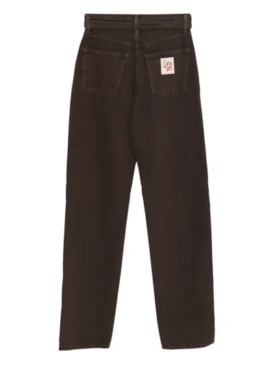Liu •jo Belted-waist Side-pocket Trousers In Brown