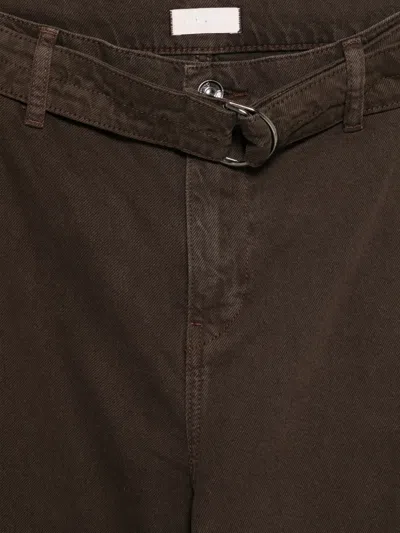 Liu •jo Belted-waist Side-pocket Trousers In Brown