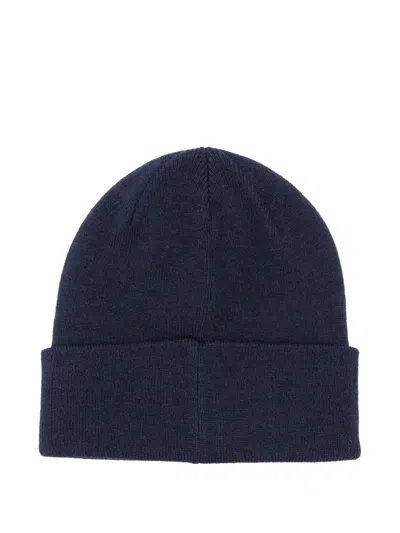 Timberland Embroidered-logo Beanie In Blue