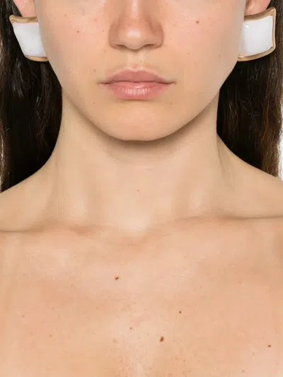 Cult Gaia Square Suni Earrings In Red