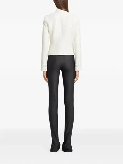 Courrèges Buckle-neck Logo-detail City Jacket In Gray