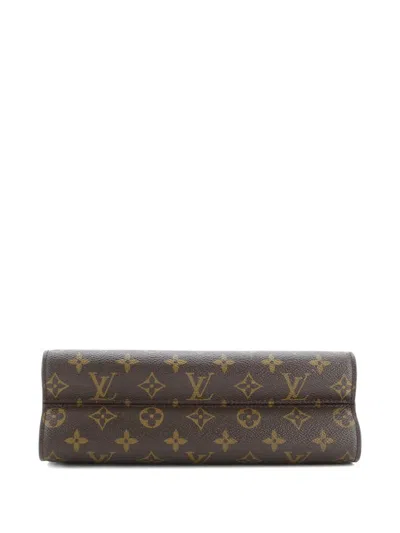 Pre-owned Louis Vuitton Victoire Handbag Monogram Canvas And Leather Shoulder Bag In Black