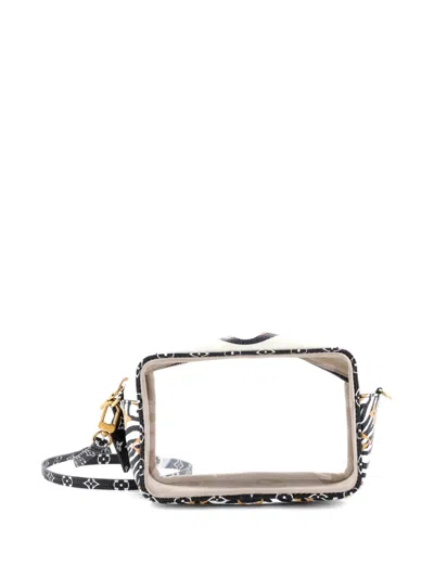 Pre-owned Louis Vuitton Beach Pouch Limited Edition Jungle Monogram Giant Shoulder Bag In White