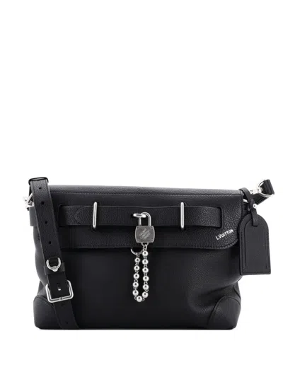 Pre-owned Louis Vuitton Steamer Colorado Leather Crossbody Bag In Black