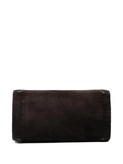 Pre-owned Bottega Veneta 20th Century Suede Frame Clutch On Chain Handbag In Brown