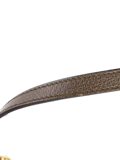 Pre-owned Gucci Ophidia Round Gg Coated Canvas Mini Backpack In Brown