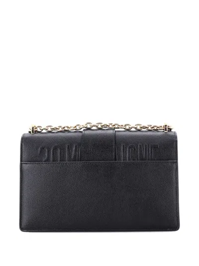 Pre-owned Dior 30 Montaigne Chain Flap Bag Leather Crossbody Bag In Black