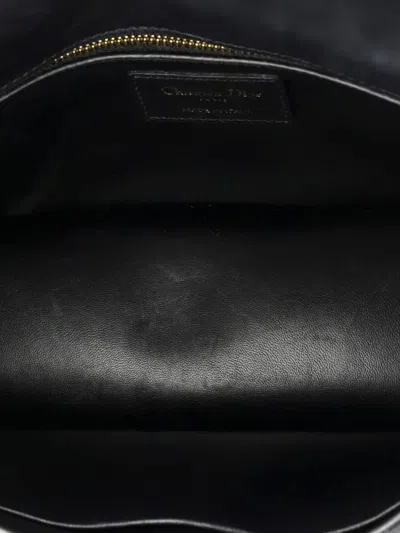 Pre-owned Dior 30 Montaigne Chain Flap Bag Leather Crossbody Bag In Black