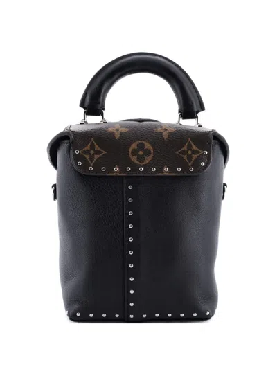 Pre-owned Louis Vuitton Camera Box Handbag Studded Monogram Canvas And Leather Crossbody Bag In Black