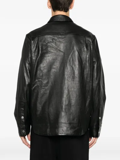 Medeea Pocket Leather Jacket In Black
