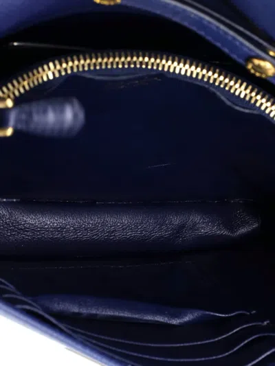 Pre-owned Prada Chain Wallet Saffiano Leather Crossbody Bag In Blue