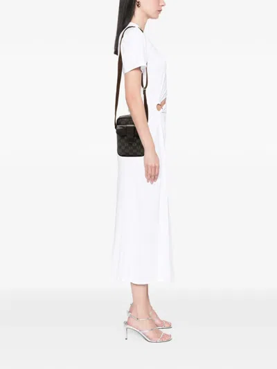 Pre-owned Loewe 2006 Anagram Coated Canvas Crossbody Bag In Brown