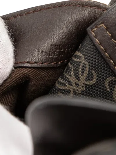 Pre-owned Loewe 2006 Anagram Coated Canvas Crossbody Bag In Brown