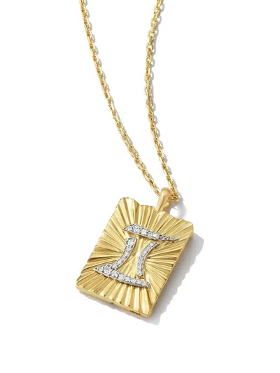David Webb 18k Yellow Gold Gemini Zodiac Diamond Necklace In Gold