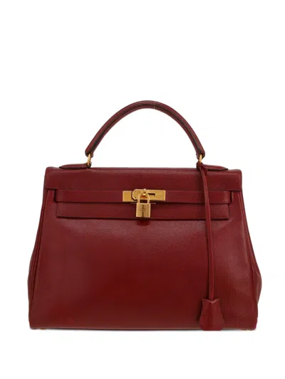Pre-owned Hermes 1995 Kelly 32 Tote Bag In Red
