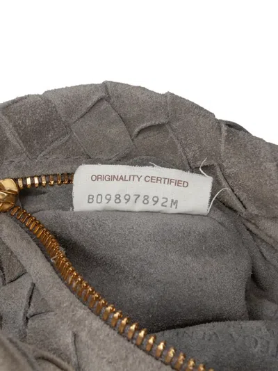 Pre-owned Bottega Veneta 2012-2025 Mini Suede Intrecciato Jodie Hobo Bag In Gray