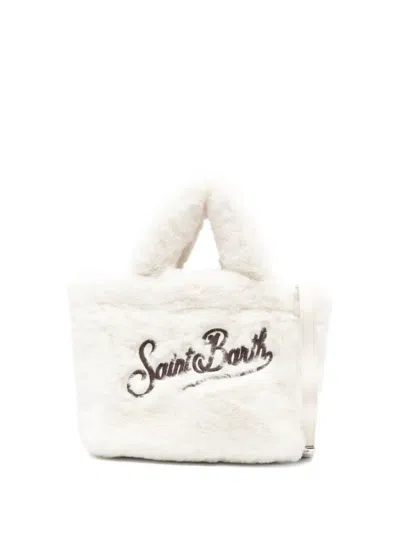 Mc2 Saint Barth Mini Vanity Logo-detail Bag In Neutral