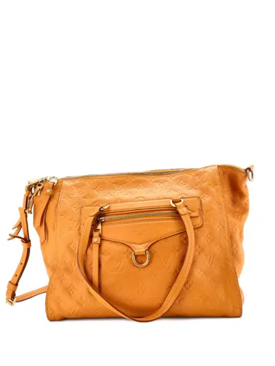 Pre-owned Louis Vuitton Lumineuse Handbag Monogram Empreinte Leather Pm Tote Bag In Yellow