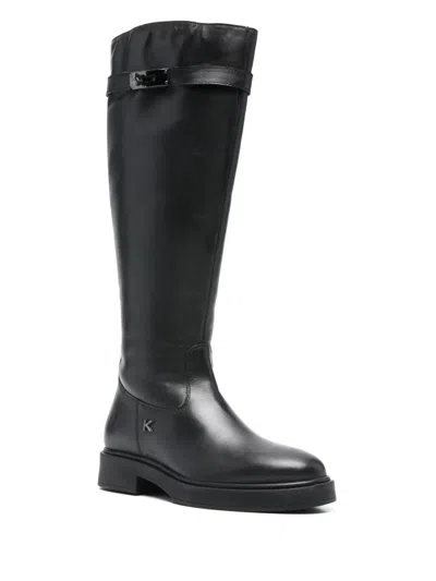 Keys Buckle Strap Boots In Multi