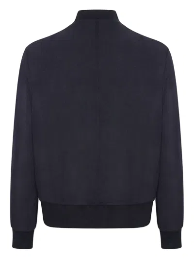 Low Brand Zip Bomber Jacket In Blue