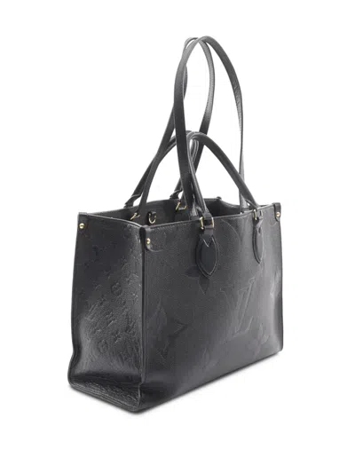 Pre-owned Louis Vuitton 2021-2025 Monogram Empreinte Onthego Mm Satchel In Black