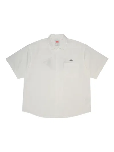 Danton Chest-pocket Logo-detail Shirt In White