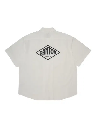 Danton Chest-pocket Logo-detail Shirt In White