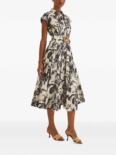 Cara Cara Octavia Belted Floral Midi Dress In Multi