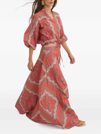 Cara Cara Gabriella Paisley Maxi Skirt In Multi