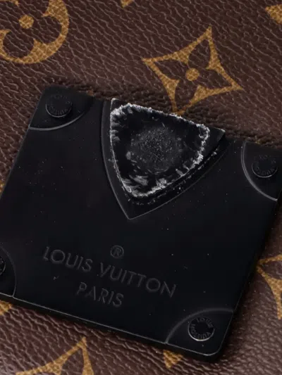 Pre-owned Louis Vuitton S Lock Sling Bag Macassar Monogram Canvas Belt Bag In Black