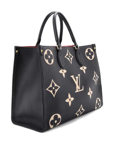 Pre-owned Louis Vuitton Onthego Tote Bicolor Monogram Empreinte Giant Mm Shoulder Bag In Black