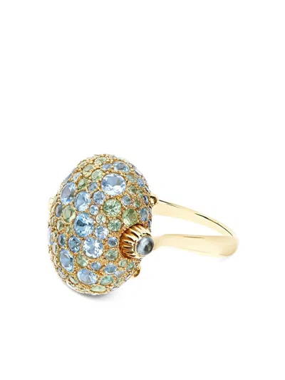 Nanis Yellow Gold Gemstone Medium Reverse Ring In Gold