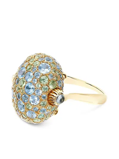 Nanis Yellow Gold Gemstone Medium Reverse Ring In Gold