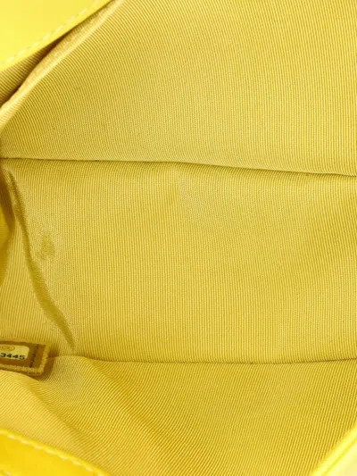 Pre-owned Chanel Boy Flap Bag Quilted Calfskin Old Medium Shoulder Bag In Yellow