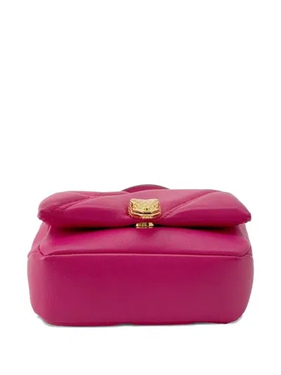 Pre-owned Bvlgari 2021-2022 Micro Leather Serpenti Cabochon Satchel In Pink