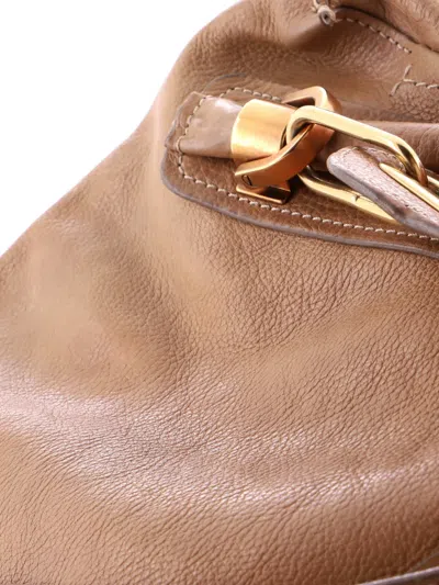 Pre-owned Chloé Paraty Top Handle Bag Leather Medium Satchel In Brown