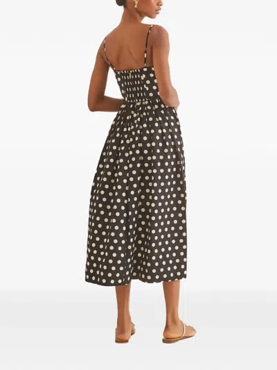 Cara Cara Alba Polka-dot Midi Dress In Black