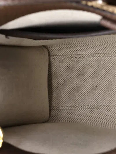 Pre-owned Gucci Vertical Tote Jumbo Gg Canvas Mini Crossbody Bag In Brown