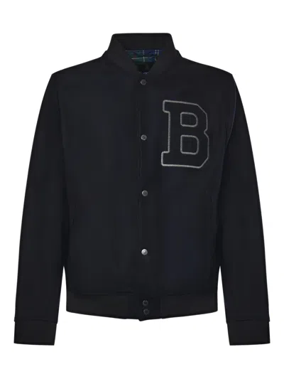 Barbour Logo-detail Bomber Jacket In Blue