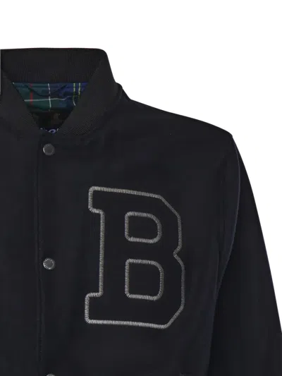 Barbour Logo-detail Bomber Jacket In Blue