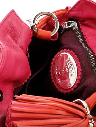 Pre-owned Loewe Flamenco Leather Small Crossbody Bag In Orange