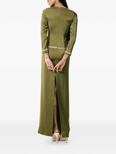 V:pm Atelier Rebeca Embellished Maxi Dress In Green