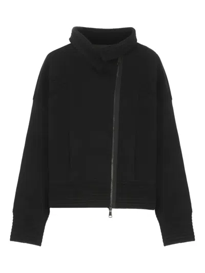 D Exterior Zip-fastening Jacket In Black