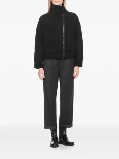 D Exterior Zip-fastening Jacket In Black