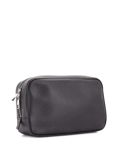 Pre-owned Louis Vuitton Toiletry Taiga Leather Gm Pouch In Black