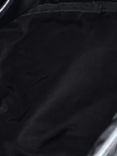 Pre-owned Prada Logo Patch Zip Messenger Bag Tessuto Medium Crossbody Bag In Black