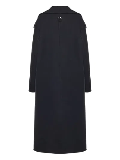 Moncler X Jil Sander Single-breasted Coat In Blue